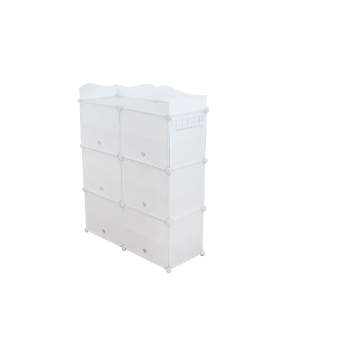 OneLeaf Shoe Storage Cabinet, Shoe Rack with Covers, 6 Tier Closed Shoe Organizer, 24 Pair Covered Shoe Rack with 2 Hooks, Portable Shoe Storage for Closet Entryway Bedroom Hallway, White