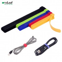 OneLeaf 60 PCs Reusable Cable Ties  for Computer/TV/Electronics, 3 Sizes and 5 Colors