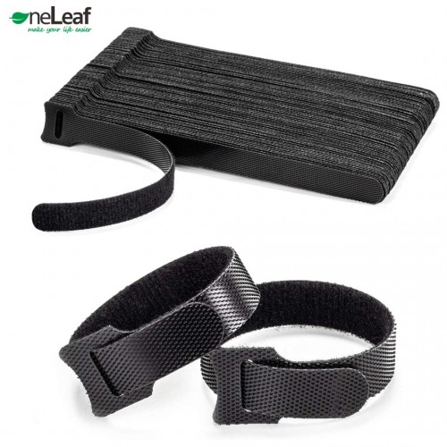 OneLeaf 80PCS Reusable Cable Ties, Black Adjustable 6-Inch Cord Organizer Ties