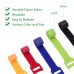 OneLeaf 60 PCs Reusable Cable Ties  for Computer/TV/Electronics, 3 Sizes and 5 Colors