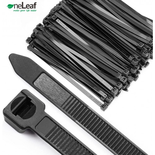 OneLeaf Cable Ties 8 Inch Heavy Duty Zip Ties with 120 Pounds Tensile Strength for Multi-Purpose Use, Self-Locking UV Resistant Nylon Tie Wraps, Indoor and Outdoor Tie Wire.120 Pcs Black