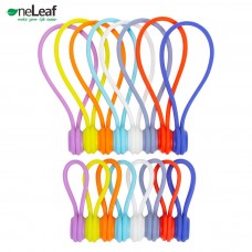 OneLeaf Reusable Silicone Magnetic Cable Ties for Cord Management, 16Pcs Magnetic Cable Ties